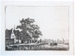 Anthonie Waterloo (1609-1690) - Antique print, etching | Churchyard near a waterside, published ca. 1680, 1 p.