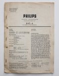  - Philips service documentatie - voor het ontvangtoestel 845A -  voor voeding uit wisselstroomnetten