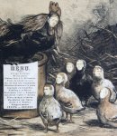 LEIDEN, STUDENTENLEVEN - Vier menu's betr. de kroegcommissie van het Leids Studenten Corps, 1881-1882. Grote litho's (ca. 40x55 cm) van P. Somerwil (een enkele gesigneerd J.H.), voorstellende groepen personen in tramwagen, op schip, e.d. waarbij de zeven leden van de ...