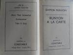 Runyon, Damon. - Runyon A La Carte. [ 1st. English edition 1946 ].