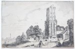 Velde, Jan van de II (c.1593-1641) - Dilapidated church-tower surrounded by houses [Set title: Amenissimae aliquot regiunculae... (4th volume)]/Kerktoren met huizen.
