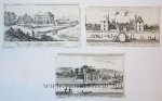 Israël Silvestre (1621-1691) - Antique prints, etching | Three views on French cities: Lyon, Villeroy, Sainct Germain, published 1652, 3 pp.