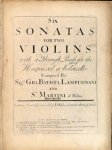 Lampugnani, Giovanni Battista and G.B. Sammartini: - Six sonatas for two violins with a through bass for the harpsichord or violoncello. [handschr.:] Opera seconda