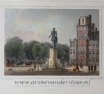 Georg Michael Kurz (1815-1883), after Ludwig Rohbock (1824-1893) - [Antique print, colored lithograph, The Hague] The statue of King William II / Standbeeld van Koning Willem II, published ca. 1854.