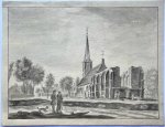 Unknown maker - Antique drawing | The old protestant church of Zandvoort aan Zee, ca. 1780, 1 p.