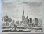 Unknown maker - Antique drawing | The old protestant church of Zandvoort aan Zee, ca. 1780, 1 p.
