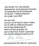 Nico Vink - Verbannen uit Indië (1936-1945) gesigneerd door de schrijver met opdracht aan Burgermeester van Enschede