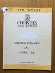 - 5 Auction Catalogues Christie's Amsterdam: Oriental Ceramics, 6 October 1983 - Oriental Ceramics, 15 March 1984 - Fine Oriental Ceramics, 6 December 1984 - Chinese and Japanese Ceramics, 6 June 1985 - Chinese and Japanese Ceramics, 4 December 1985 - 5 Auction Catalogues Christie's Amsterdam: Oriental Ceramics, 6 October 1983 - Oriental Ceramics, 15 March 1984 - Fine Oriental Ceramics, 6 December 1984 - Chinese and Japanese Ceramics, 6 June 1985 - Chinese and Japanese Ceramics, 4 December 1985
