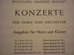 Mozart. W.A. (1756 – 1791) - Horn-Konzert Nr. 1, D dur; K.V. 412; for Horn & Piano
