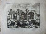 Schenck, Petrus [Pieter Schenk] - Ruïnen van de Tempel van de Tempel des Vredes 72. Originele kopergravure.