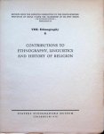  - Contributions to ethnography, linguistics and history of religion