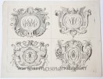 Visscher, Gerrit (fl. 1690 - 1710 ) - [Original etchings] Set of decorated monograms/Set rococo decoraties, ca 1690-1710. .
