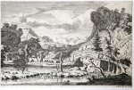 Albert Meyering (1645-1714) - [Antique print, etching/ets] The wooden bridge/De houten brug, published before 1700.