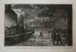 Noach van der Meer II (1741-1822), after Hendrik Kobell (1751-1779) - [Antique print, etching and engraving] The flood at Delftshaven in Rotterdam in 1775, published 1776.