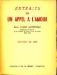 MENÉNENDEZ, Soeur JOSEFA - Extraits de un appel à l'amour. Edition de 1938
