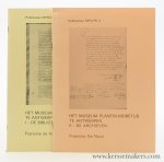 Nave, Francine de. - Het Museum Plantin-Moretus te Antwerpen I: De bibliotheek. II: De archieven. [ 2 vols.].