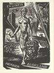 Kotrba, Emil. - Exlibris voor Herber Blokland. Kotrba, Emil. - Exlibris voor Herber Blokland.