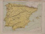antique map (kaart). - Spanje en Portugal. (Spain).