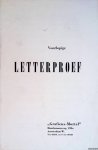Diverse auteurs - Voorlopige letterproef