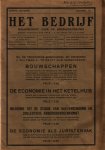 Jongh, J.G. de, C.F. Sixma, red., - Het Bedrijf. Maandschrift voor de bedrijfseconomie. Eerste jaargang, Juli 1918 No. 1. [Los eerste nummer].