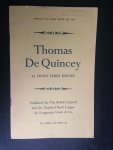 Sykes Davies, Hugh - Thomas De Quincey