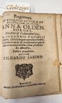 Lubinus, Eilhardus - Programma in exequiis optimae et honestissimae matronae Annae Oldenborges, Clarissimi & Praestantissimi Viri, Dn. Iohannis Posselii Senioris, Graecae linguae quondam Professoris celeberrimi, & de Academia hac praeclarissime meriti, Relictae vi...