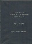 Taspinar, Adnan Halet - Taspinar's Technical Dictionary English-Turkish
