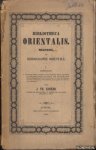 Zenker, J.Th. - Bibliotheca orientalis. Manuel de bibliographie orientale. I. Contenant