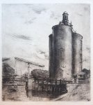 Onbekend - Bastion in landscape (drie grote torens/bastions in landschap).