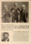 Marionetten-Theater Münchener Künstler: - [Broschüre] Paul Brann`s Marionetten-Theater Münchener Küsntler