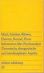 diversen - Information über Psychoanalyse: Therapeutische, theoretische und interdisziplinäre Aspekte (Edition Suhrkamp) (German Edition)