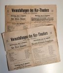 Bad Wildungen: - 2 Theater-Anzeiger der Wildunger Fremdenliste [Kurtheater]