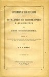 Juynboll, H.H. - Supplement op den catalogus van de Javaansche en Madoereesche handschriften. Deel 1