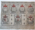  - Centsprent: Coats of arms of Frisian cities.