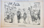 Braakensiek, Johan (1858-1940) - [Original lithograph/lithografie by Johan Braakensiek] De Koninklijke Bruiloft van Kloris en Roosje, 10 Februari 1901, 1 pp.