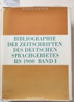 Kirchner, Joachim: - Die Zeitschriften des deutschen Sprachgebietes von den Anfängen bis 1830. Mit einem Titelregister von Edith Chorherr :