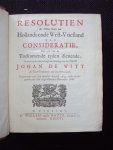 Johan de Witt - Resolutien der heeren staten van Hollandt en west-Vriesland