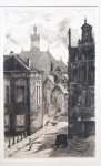  - [Modern print, etching] "Achter de nieuwe kerk" (The Hague), published 19th century.