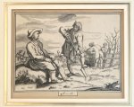 after Abraham Cornelisz. Bloemaert (1564/66-1651), Frederick Bloemaert (ca.1614-1690) - Framed antique drawing | Allegory of the month of March, ca. 1780,  1 p.
