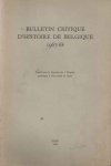Dhondt, J. - Bulletin critique d'histoire de Belgique 1967-1968
