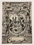 Andreas Kohl (1624-1657) - [Antique print, engraving] The arms of the family Pfinzing-Grundlach: Patriae et Amicis (familiewapen), published before 1657.