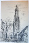 Linde, Jan van der (1864-1945) - The church tower of Amersfoort (Kerktoren in Amersfoort).