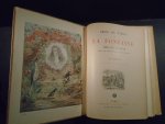 La Fontaine, Jean de - Fables de La Fontaine. * 8 gekleurde platen door David Jules. Zwart wit illustr. door Grandville.