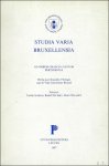 DE SMET, Rudolf; MELAERTS, Henri en SAERENS, Cecilia; - STUDIA VARIA BRUXELLENSIA. Deel 1,