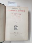 Cabrol, Fernand und Henri Leclercq (Hrsg.): - Dictionnaire d'archéologie chrétienne et de liturgie. Halbband 1.1 :