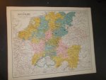 antique map. kaart. karte. - Duitschland aan het einde der middeleeuwen. (Deutschland).