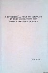 Wit, G.A. de - A psychological study of symbolism in word associations and symbolic meanings of words: An empirical developmental approach