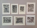 Achttienribbe, P. - 7 ex librissen van Peter Achttienribbe - Originele etsen