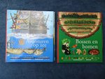 Marchand, Pierre (red.). - Bossen en bomen. Struin door de bossen en ontdek het geheim van de bomen. Sesam Junior. Kaleidoscoop van de Natuur/ Avonturen op zee. Scheep je in en vaar mee met schepen en piraten. Sesam Junior. Kaleidoscoop van de Wetenschap. 2 boeken.