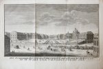 Jan Caspar Philips (1680/1700-1775) - [Antique print, etching, ets] J.C. Philips, Het Koninklyk Paleis van Versailles, van voren, van het plein te zien, published 1756.